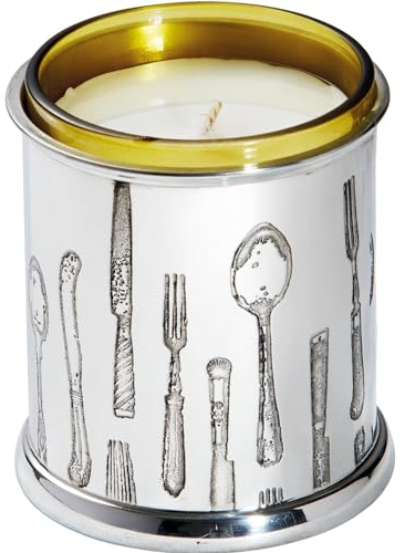 Pewter Votive Candle Holder Knife Fork Spoon Design Comes with Candle Bright Polished Finish Home Decor Accessories Possible for Engraving
