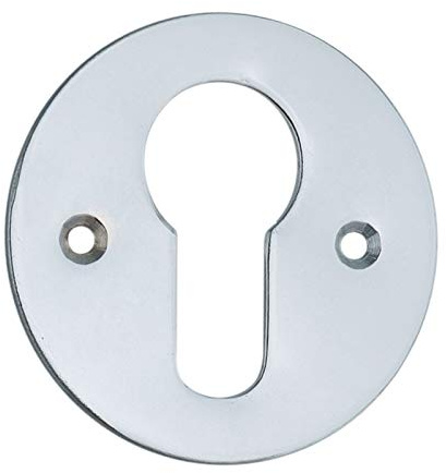Euroart Round Face Fix Euro Profile Escutcheon – 50mm (Satin Chrome Finish) Ideal for Both Residential and Commercial Doors