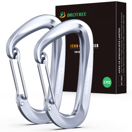 Brotree Karabiner mit 1200kg Belastbarkeit Schwerlast 12KN Karabinerhaken Schnellverschluss für Hängematten, Camping, Wandern, Rucksack