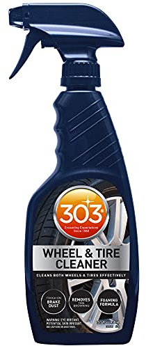 303 Products Wheel and Tire Cleaner - Cleans Both Wheels and Tires Effectively - Tough on Brake Dust - Removes Tire Browning - Foaming Formula, 16 fl. oz. (30590) Packaging May Vary