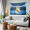 TMATUTA Tapiz del Real Madrid con logotipo del equipo para colgar en la pared para la sala de estar de los niños