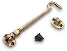Infinity Decor 6 150mm Brass Cabin Hook & Eye Weatherproof Silent Door Swivel/Catch/Latch/Lock for Window, Garden, Garage, Gate in Antique Finish for Internal & External use