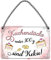 Kuchen und Torten Blechschild - Metallschild mit Kordel und Saugnapf - Schild für Kuchenliebhaber und Fans - Deko Küche Esszimmer Bäckerei Konditorei Cafe - Geschenk für Hobbybäcker - 18x12cm