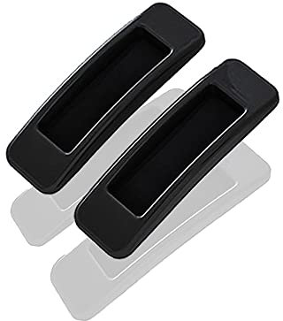 TopHomer Self-Adhesive Sliding Door Handles, 2 PCS ABS Plastic Cabinet Drawer Window Handle for Indoor, Window, Bathroom Door, Kitchen Cabinet 11cmx3cm (Black)