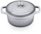 vancasso Dutch Oven, 2L Grey Cast Iron Pot with Stainless Steel Knob Lid, Naturally Non-Stick Enamelled Casserole Dish for Steam Braise Bake Broil Saute Simmer Roast - 20cm