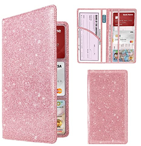 Dalueery.H Auto Essentials für Frauen/Männer: Auto Versicherung & Zulassungskartenhalter Rosa (Bling Pink)