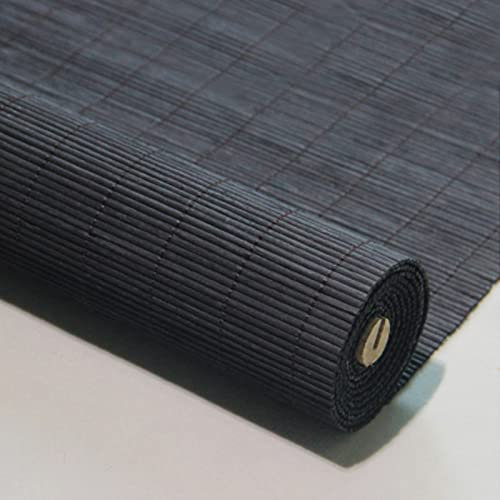 Store Enrouleur Bambou Écologique,Store en Bambou Pare-Soleil,Rideau en Bambou Naturel,Store Bateau en Bambou Respirant,avec Traction Latérale,pour Intérieur/Extérieur,Noir (W75xH150cm/W29.5xH59)