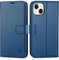 SHIELDON Case for iPhone 14 Plus 5G, Genuine Leather Wallet Case with RFID Blocking, Credit Card Holder, Magnetic Clasp, Viewing Stand, Protective Book Case Compatible with iPhone 14 Plus - Royal Blue