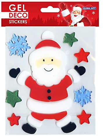Gel-Sticker Weihnachten für Fenster - Fröhlicher Weihnachtsmann