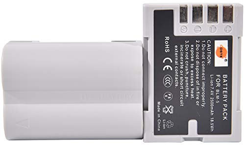 DSTE - Batteria di ricambio per fotocamera digitale PS-BLM5, 2500 mAh, 7,4 V, compatibile con Olympus E1 E3 E5 E300 E330 E500 E510 E520 C-8080 C-7070 C-5060