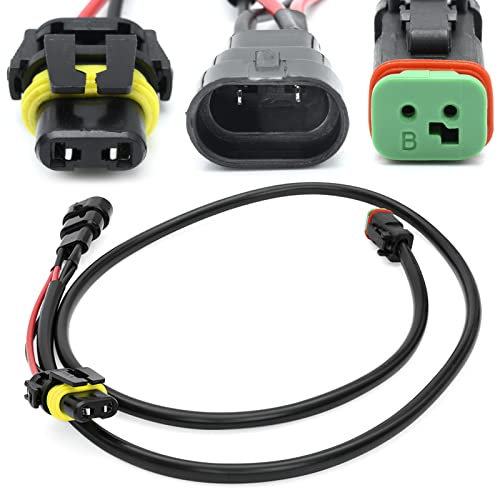 1 Stück H10 9145 HB3 9005 HB4 9006 Fabrik-Nebelscheinwerfer-Verlängerung mit deutschem DT DTP DT06-2S Anschluss-Kabelbaum für zusätzliche LED-Offroad-Lichter, Lichtleiste, Pod-Lichter, Arbeit L Acht