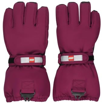 Kabooki Unisex LWATLIN 700-GLOVES W/MEM. Fäustlinge, Bordeaux, 110/116