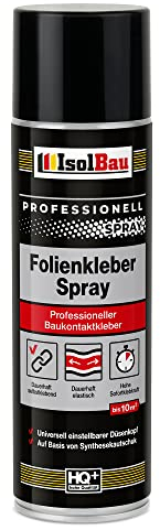 Isolbau Folienkleber-Spray - Professioneller Baukontaktkleber zum Verkleben von Bau- und Dampfsperrfolien - Für PVC, Holz, Beton uvm - 1 x 500 ml