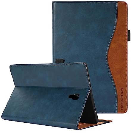CASAFUNY Custodia Cover per Samsung Galaxy Tab A 10.5 2018 (SM-T590/ SM-T595) Custodia Protettiva Case in Pelle PU con Supporto e Slot per Scheda per Samsung Galaxy Tab A 10,5 2018, Blu