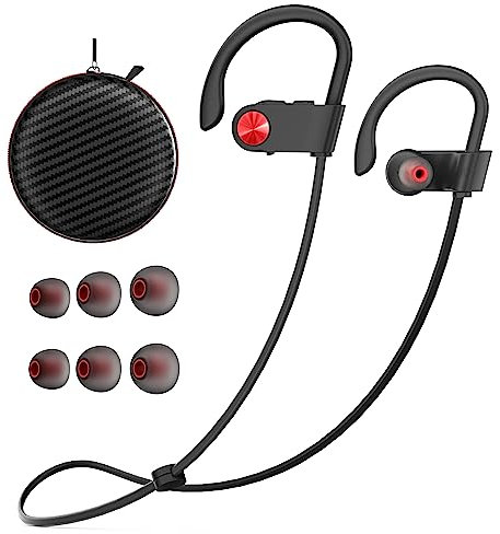 Bluetooth Headphones, Running Headphones Wireless Earbuds with Bluetooth 5.3 Chip IPX7 Waterproof Sport Earphones In-Ear 15 Hours Battery Sound Isolation Headsets for Gym/Outdoor/Sports/Workout/Yoga
