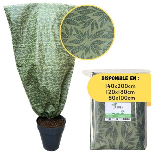 JARDEN© Lot 1 Housse Hivernage 120x180cm Grammage 50g/m², Design Feuillage Vert, Protection Arbres et Arbustes Contre le Froid et Gel, Voile Polypropylène Non Tissé, Résistant et Facile à Installer