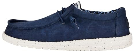 HEYDUDE Wally Canvas - Zapatos Estilo Mocasín para Hombre, Navy, 46