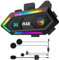 Moman Casco Moto Auricolare, H4R con【RGB Luce】 Cuffie per Caschi da Moto per Persona Singola Wireless 5.3 con 16 Effetti di Luce Impermeabile Collega 2 Telefoni, Casco-Moto-Cuffie-Auricolare-Singola