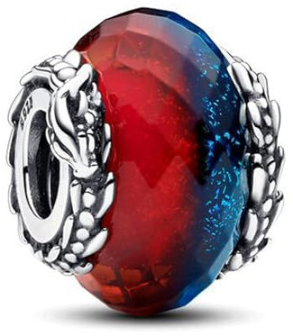 HAEPIAR S925 Sterling Silber Charm für Armband Charm Halskette Dangle Dragons of Ice and Fire Glas für Frauen Mädchen Geburtstagsgeschenke