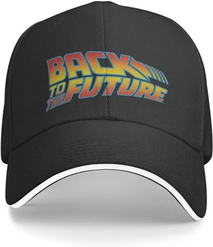 TeysHa Baseballkappe Sonnenhut Outdoor Mode Retro Zurück in die Zukunft Baseballkappe Männer Frauen Individuell verstellbar Unisex Marty McFly Hill Valley Papa Hut Outdoor Geschenk