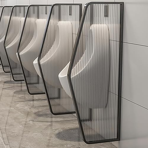 CAFIEDR Urinal-Trennwand, Toiletten-Trennwand, 3-TLG. Urinal-Trennwand, Trennwand, durchscheinende Glasplatten, wandmontierter Sichtschutz für Herren-Urinal (A) (B)