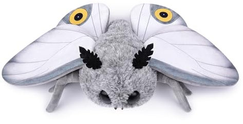 lilizzhoumax Niedlich Seidenspinner Plüschtier 10,62 Zoll Weiches realistisches Seidenspinner Stofftier für Kinder Insektenliebhaber Jungen und Mädchen Geschenke Heimdekoration grau weiß