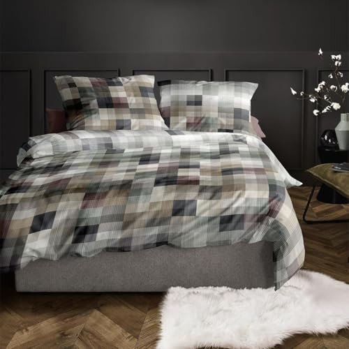 Irisette Mako-Satin Bettwäsche Wave 8573 Natur 1 Bettbezug 155 x 220 cm + 1 Kissenbezug 80 x 80 cm