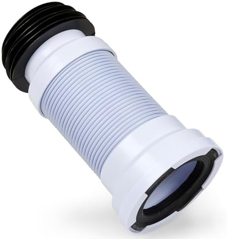 Kudos-Trading - Flexible Toilet Pan Connector Universal WC Flexi Slinky Waste Soil Pipe 300mm-700mm, Adjustable Length, Easy to Install, Anti-Kink & Odour Resistant, Suitable for All Standard Toilets