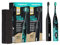 happybrush Elektrische Zahnbürste ECO VIBE 3 Doppelpack inkl. Reiseetui - Schallzahnbürste mit 6 Wochen Power-Akku, Perfekte Reisezahnbürste Schwarz/Mint