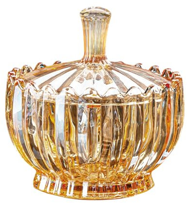 Nchdewui Bonbonniere En Verre Cristal Avec Couvercle, Conteneur En Verre De Stockage, Boîtes À Bonbons Décoratifs En Forme De Dôme, Bonbonnière En Cristal 1100 Ml Pour Mariage Buffet Candy (B)