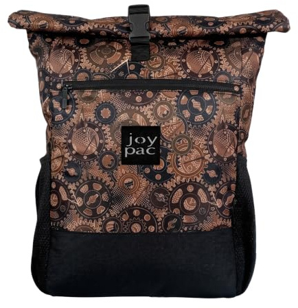 joypac - Laptop ROLL-BAG, Backpack für 15,6-Zoll-Laptop, Handgepäck Rucksack, Outdoor-Alltagsrucksack Eisdreieck, Laptoptasche, Rolltop-Rucksack - tough gears brown