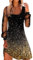 Femmes Mode Robe - Robe Année 80 Robe Sexy à Paillettes pour Femme Tempérament Chic Short Robes Manches Longues Sequin Beaded Fringed Dress pour Robe Soiree Paillette