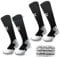 FIBOGOUP 2 Paar Fußballsocken Kinder Herren Stutzen - Fußball Stutzen EU 39-44 - Anti-Rutsch Trainingssocke Stutzenstrumpf - Sportsocken für Fußball, Laufen, Training-Black-L