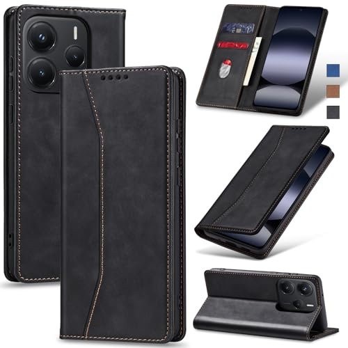 Jasonyu Funda para Xiaomi Redmi Note 14 5G,Cuero PU Carcasa,Tipo Libro Flip Case con Tarjetas y Cartera,Soporte Plegable,Cierre magnético,Capa (Negro)