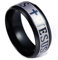 BlackAmazement 316L Edelstahl Ring Jesus und Kreuz Stufenkante Comfort Fit silber rose gold schwarz Herren Damen (Schwarz/Silber, 71 (22,6))