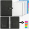A5 Ringbuch, Ringbuch A5 Nachfüllbar mit 100 Blätter Nachfüllpapier, Leder Notizbuch mit Bindertaschen, Binder Für Schulnotizen Und Reisetagebücher, Geschenk für Mädchen, Jungen (Schwarz)