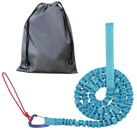 SHULLIN Children's Elastic Bicycle Tow Rope Bicycle Children Tow Rope 1.7 to 3 Metres Extendable Elastic Tow Strap Load Capacity 500 lbs for Children's Bicycle Mountain Bike MTB E-Bike (Blue)
