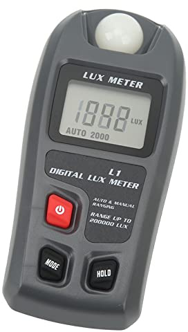 KIMISS Sensor-Lichtmesser, Lux-/Fußkerzen-Messgerät, Digitaler Lichtmesser, Beleuchtungsstärke-Tester, Luxmeter, Automatische Abschaltung, LCD-Display