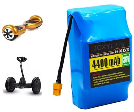 JCXYL EV Batterie Lithium-ION 36 V 4,4 Ah pour Hoverboard électrique (10S2P) 36 V 4 400 mAh pour trottinettes électriques et Planches Auto-équilibrées