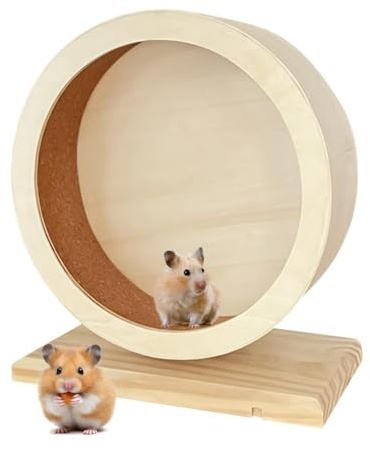 Leises Hamsterlaufrad Leiser Spinner Laufübungs-Basis Kleintierspielzeug | Lautloses Holz-Hamsterlaufrad Spielzeug für Rennmäuse, Chinchillas, Igel, Kleintiere, , Bewegung, gegen Langeweile und zu