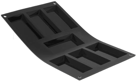 De Buyer - Plaque de 7 Financiers MOUL'FLEX en silicone - 29,5 x 17,3 cm -, Noir