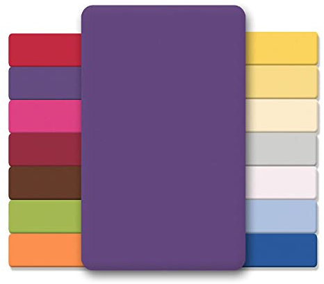 CelinaTex Jersey Spannbettlaken Lucina für Kids 60x120-70x140cm lila 100% Baumwolle gekämmt superweich Spannbettbezug, Leintuch, Bettlaken, elastisch, Strech, Oeko-Tex