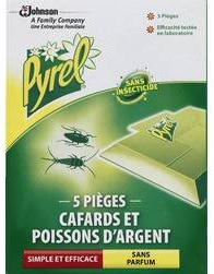 PYREL - Pièges Anti-cafards et Poisson d'argent - Sans insecticide - Actif alimentaire intégré dans la colle
