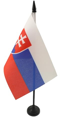 AZ FLAG - Tischflagge Slowakei - 15x10 cm - Slowakische Tischfahne 10 x 15 Cm - Flaggen