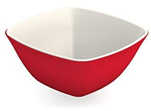 Ornamin Schale 150 ml rot, Melamin | kleine, leichte, eckige Kunststoffschale | robustes Alltags-Geschirr für zu Hause, Camping, Picknick, BBQ, Gemeinschaftsverpflegung