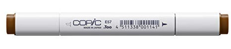 COPIC Classic Marker Typ E - 57, Light Walnut, professioneller Layoutmarker, mit einer breiten und einer feinen Spitze