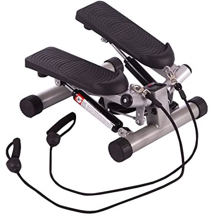 Ultrasport Stepper für Zuhause | Mini Stepper Fitness, 2 in 1 Up-Down Swing Stepper mit Power Ropes und LCD Display I Fitness Stepper für Zuhause, Ministepper