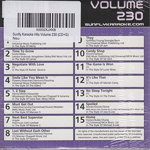 Sunfly Karaoke Hits Volume 230 (CD+G)
