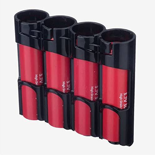 Storacell Powerpax 18650 Battery Caddy, Black, 4-Pack