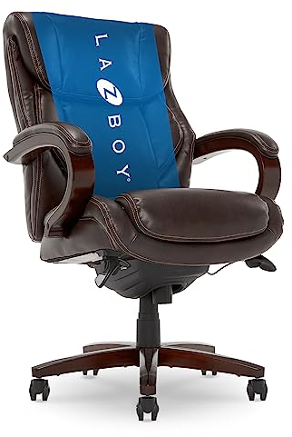 La-Z-Boy Bellamy Ejecutivo Silla de Oficina de Piel Regenerada – Cafetera (marrón)
